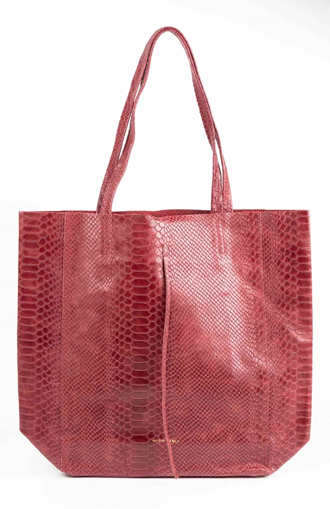 Bronte Tote - Rouge Snake Skin