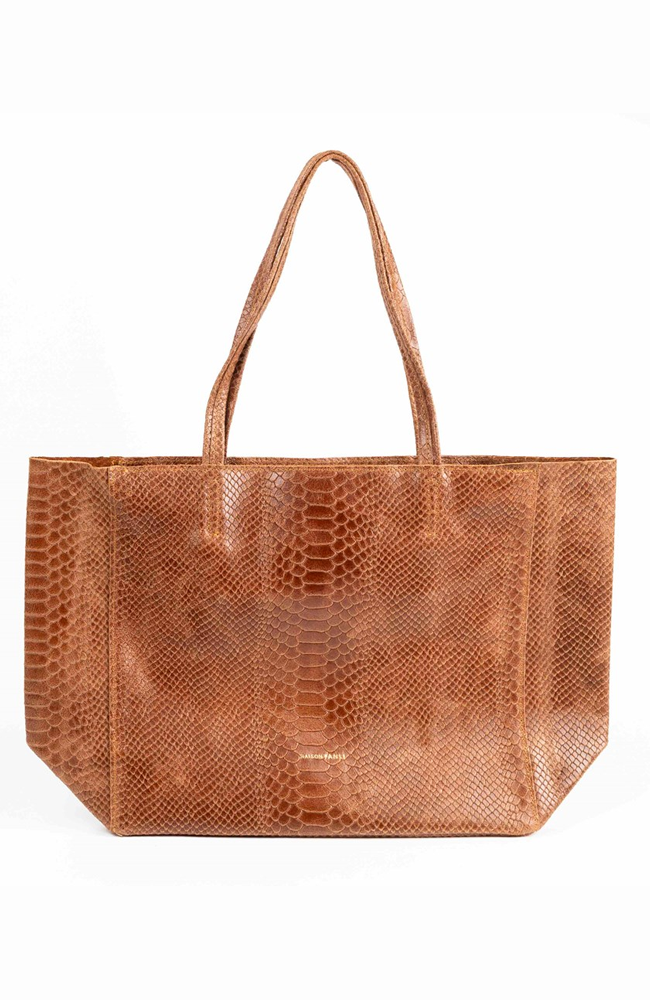 Rectangular Tote - Camel Snake Skin