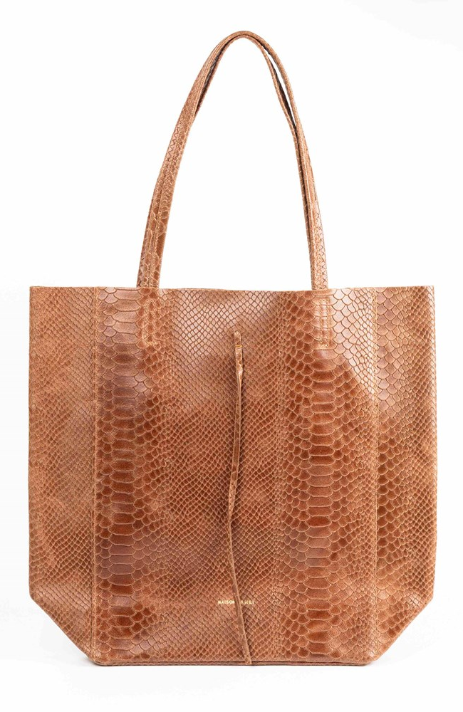 Bronte Tote - Camel Snake Skin