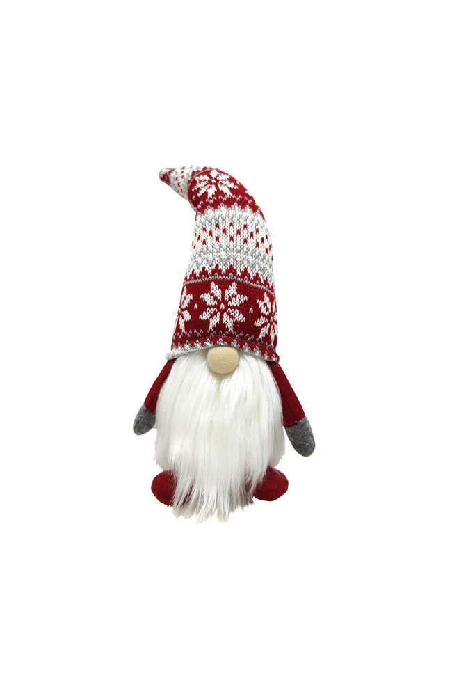 Fabric Standing Santa - Red/Grey