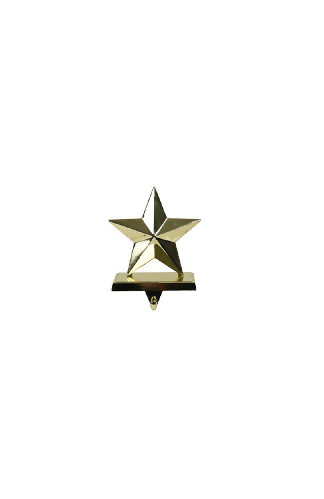 Metal  Stocking Holder Gold 5 Point Star