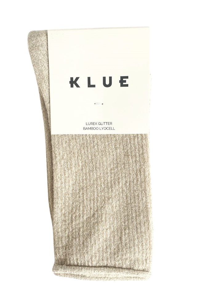 Glitter Lurex Socks - Beige