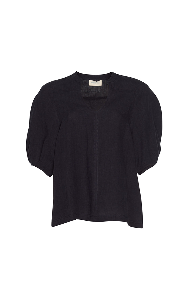 Echo Linen Top - Midnight