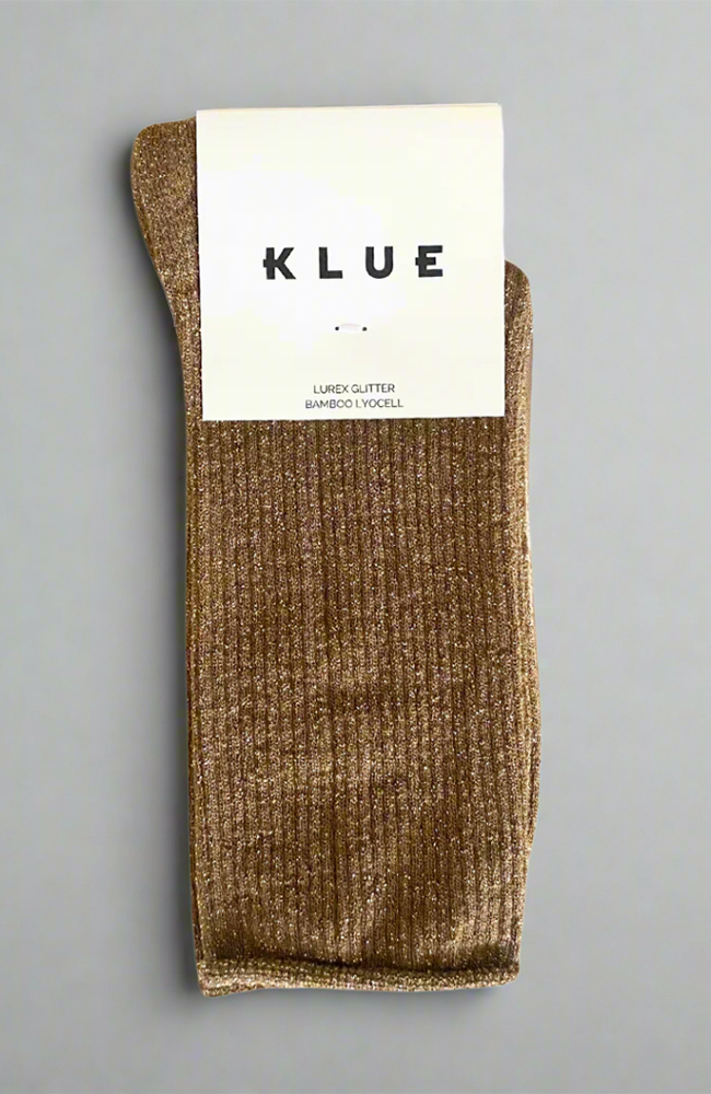 Glitter Lurex Socks - Caramel