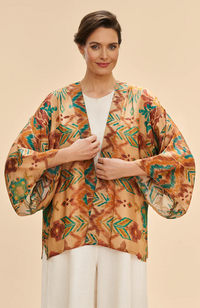 Ikat Kimono Jacket - Warm Cream