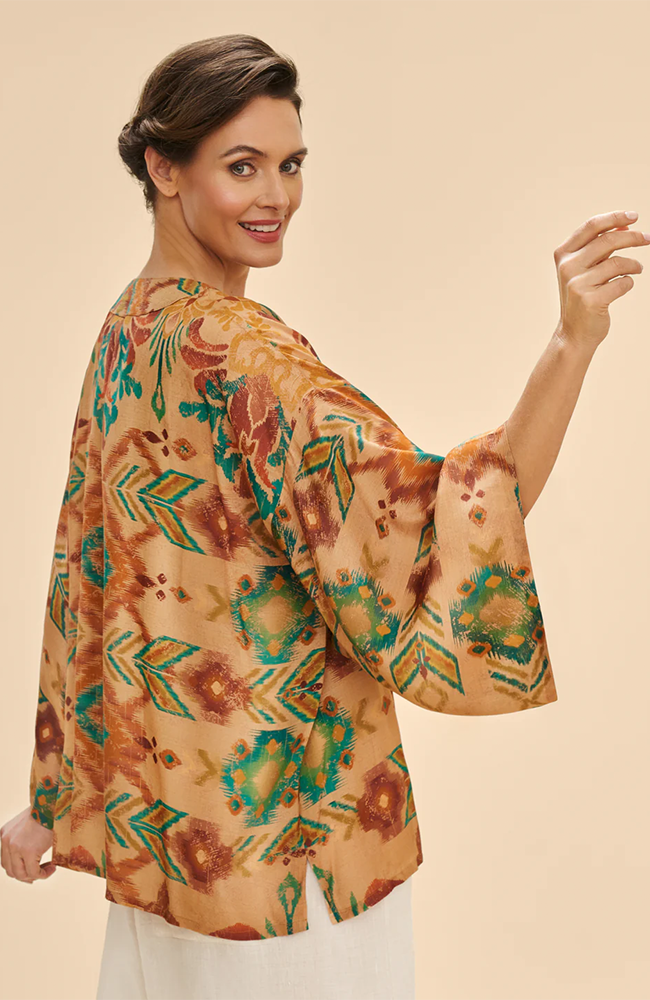 Ikat Kimono Jacket - Warm Cream