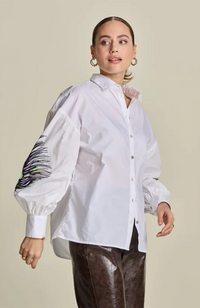 Maxine Feather Blouse - White