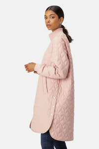 Long Quilt Coat - Pale Pink