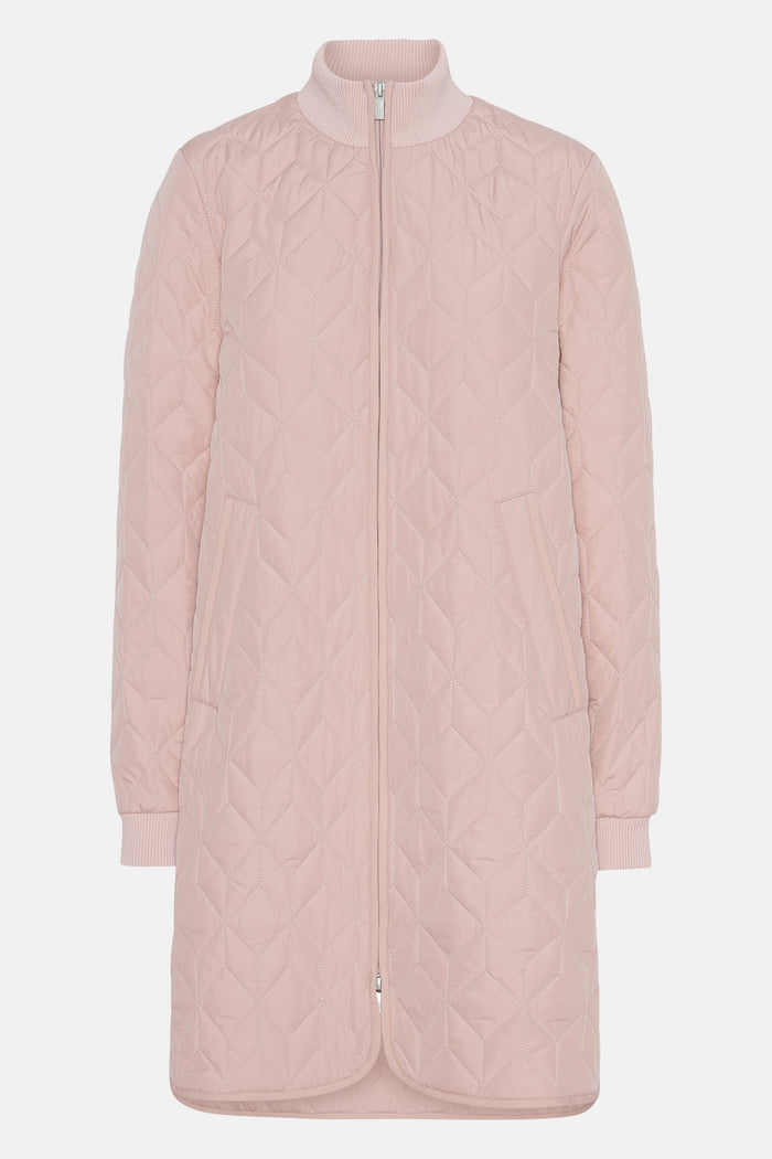 Long Quilt Coat - Pale Pink