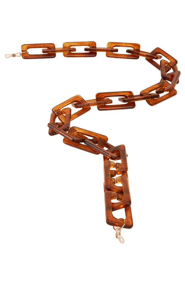 Rectangle Block Sunglasses Chain - Tortoiseshell