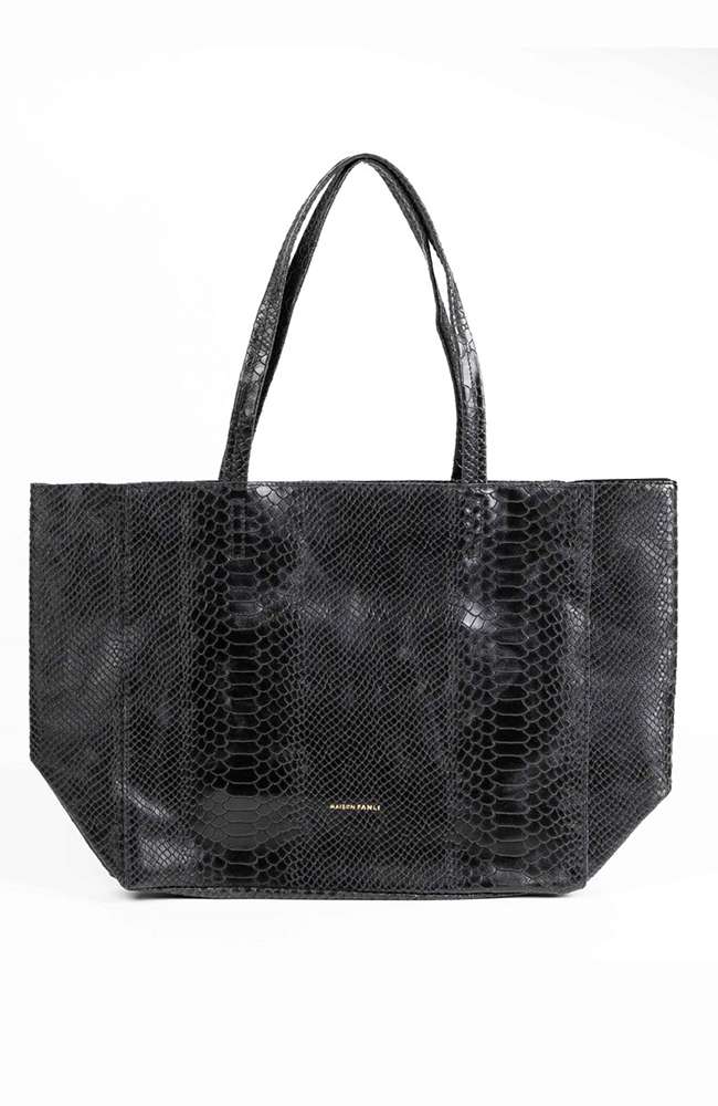 Rectangular Tote - Black Snake Skin