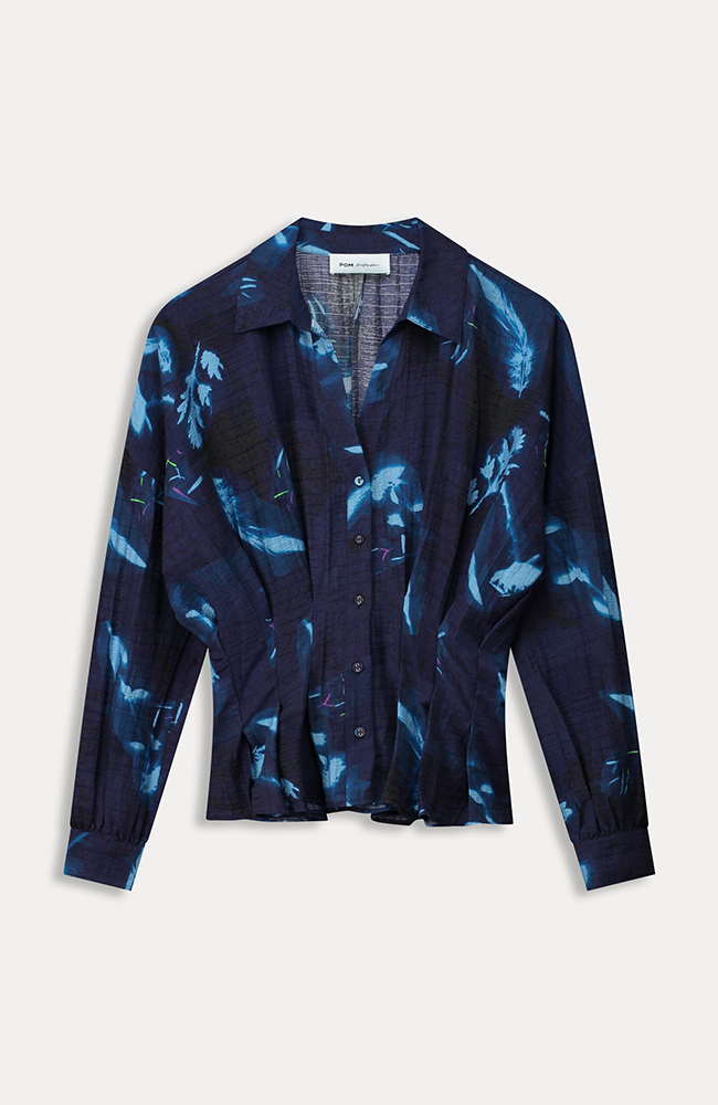 Feathers And Florals Blouse - Blue