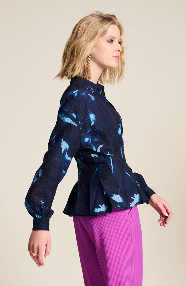 Feathers And Florals Blouse - Blue