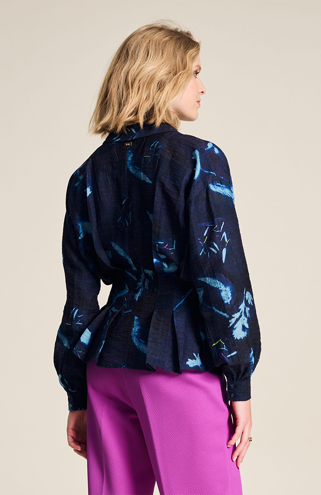 Feathers And Florals Blouse - Blue