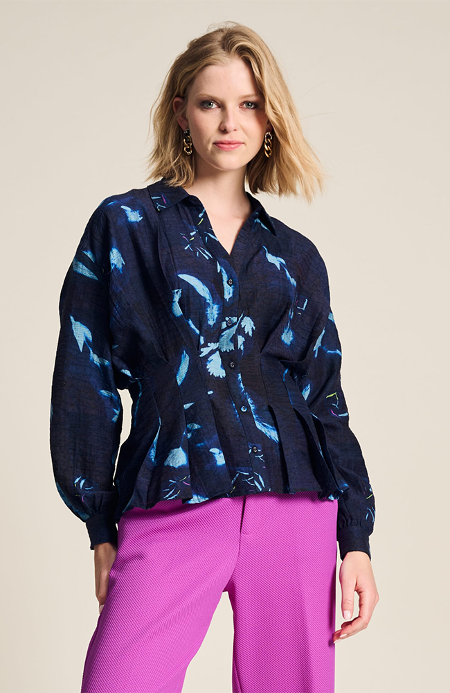 Feathers And Florals Blouse - Blue