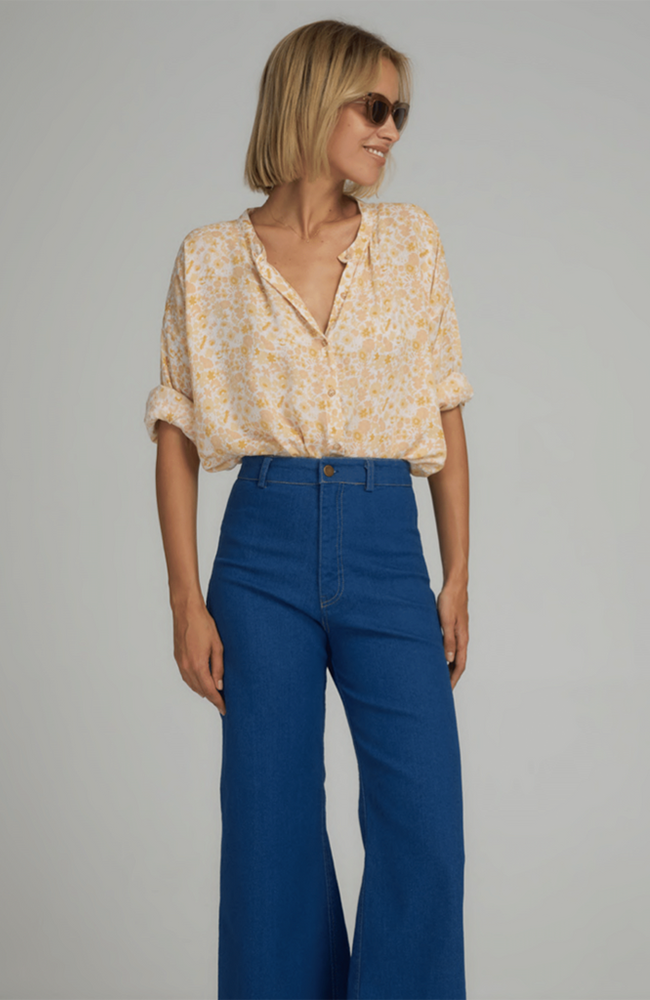 Ginger Shirt - Delphinium Lemon Blush