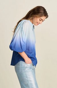 Faded Ink Blouse - Blue