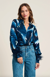 Feathers Blouse - Blue