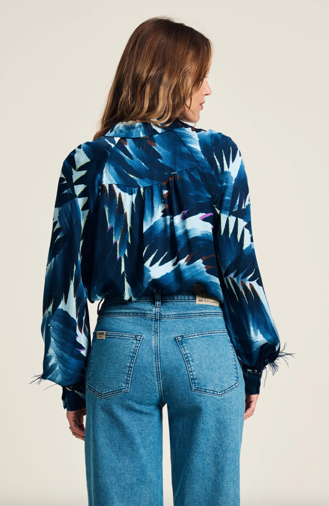 Feathers Blouse - Blue