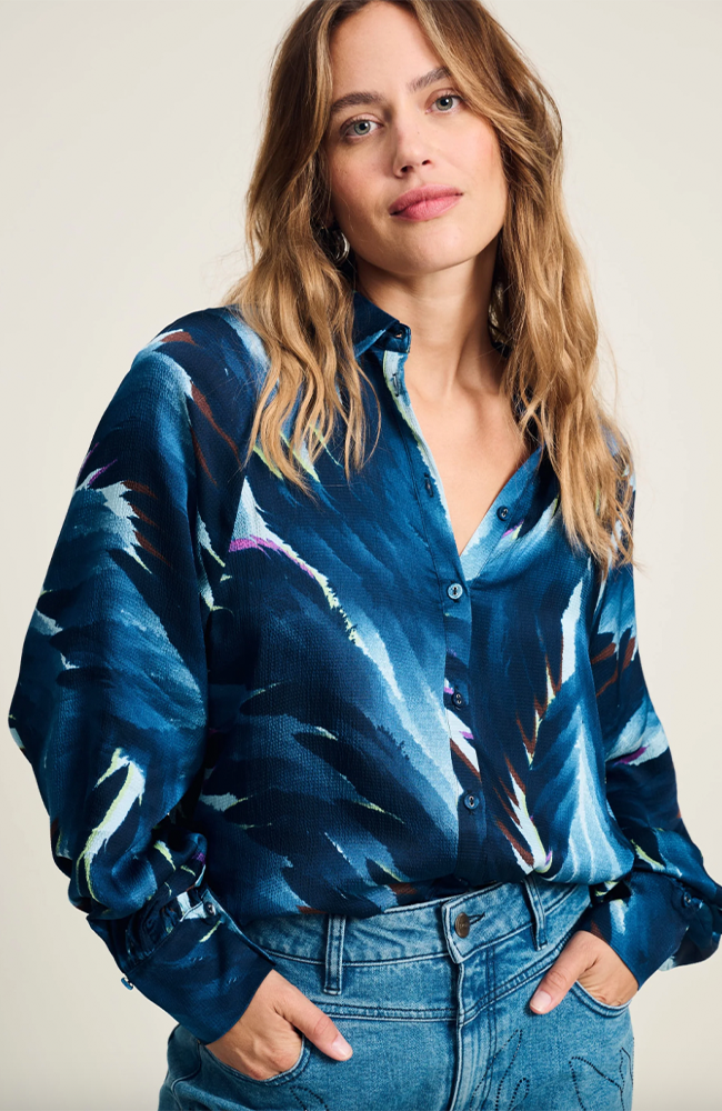 Feathers Blouse - Blue