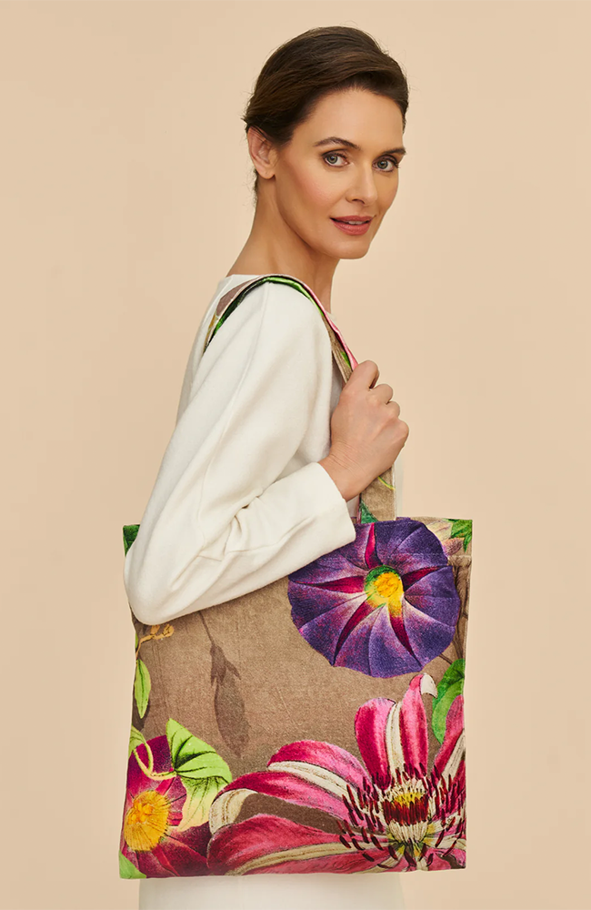 Velvet Tote Bag - Oversized Botanicals