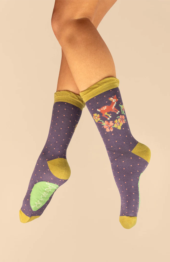 Vintage Fawn Ankle Socks - Lilac