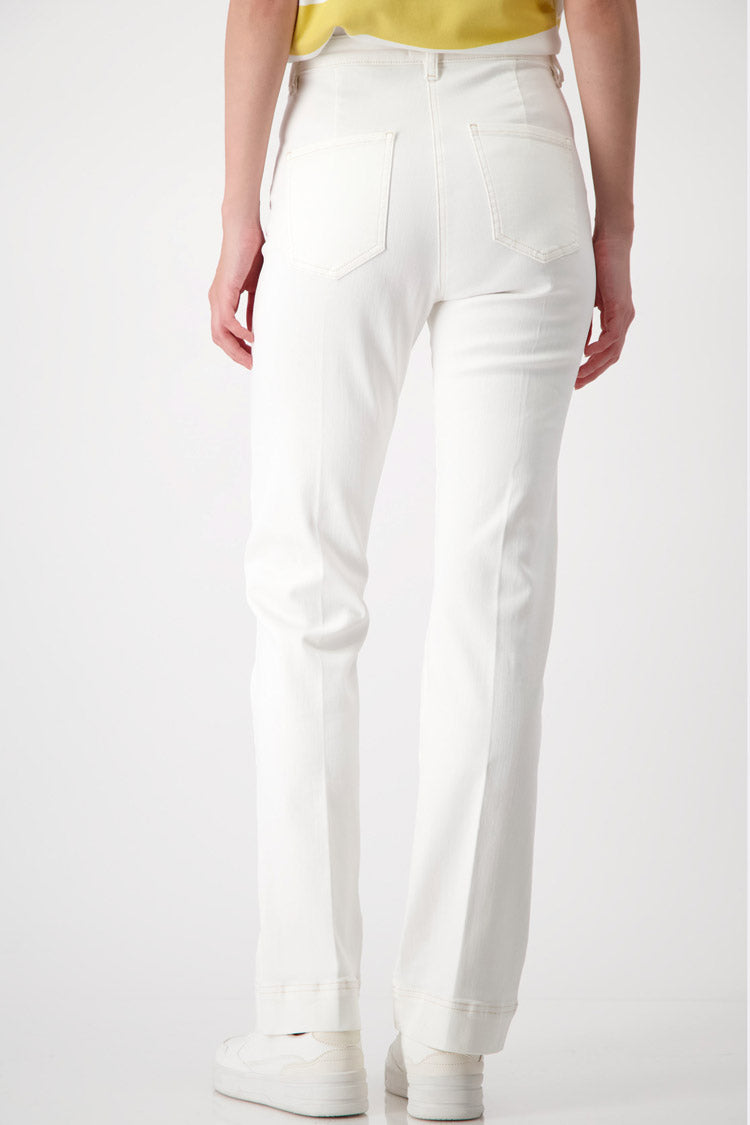 Contrast Seam Jeans - Off White