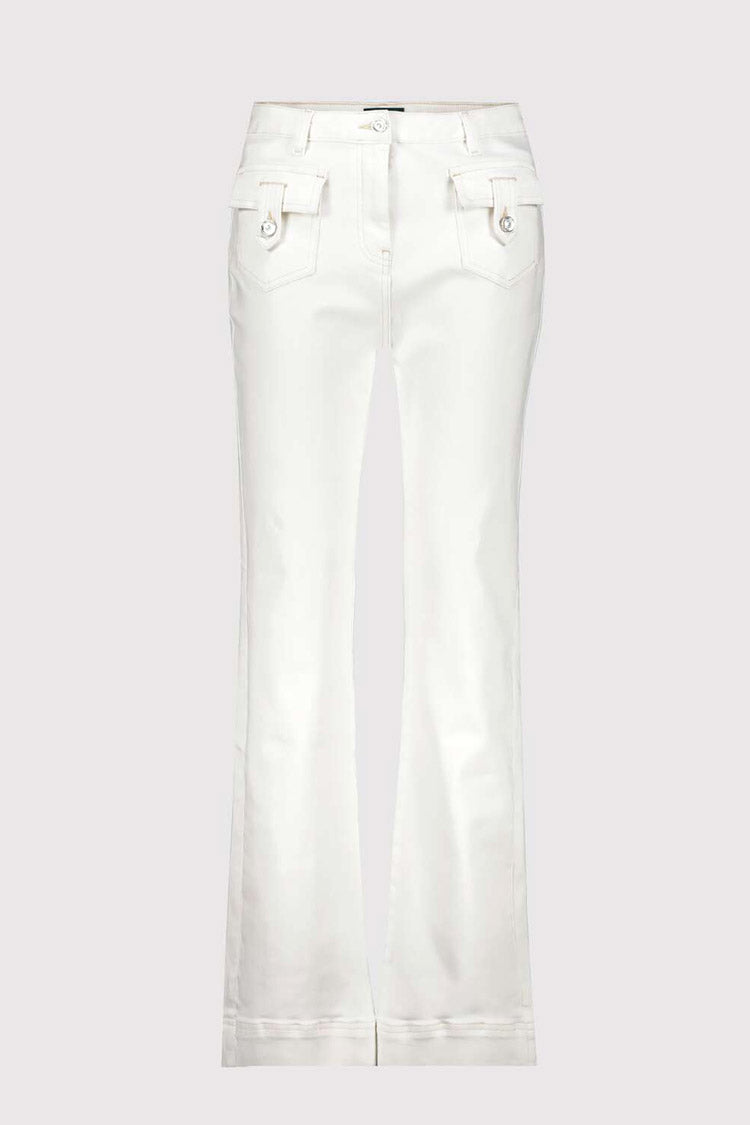 Contrast Seam Jeans - Off White