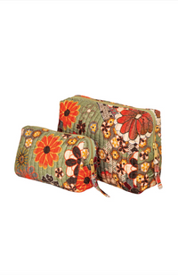 Quilted Vanity Bag Kalei Floral - Sage