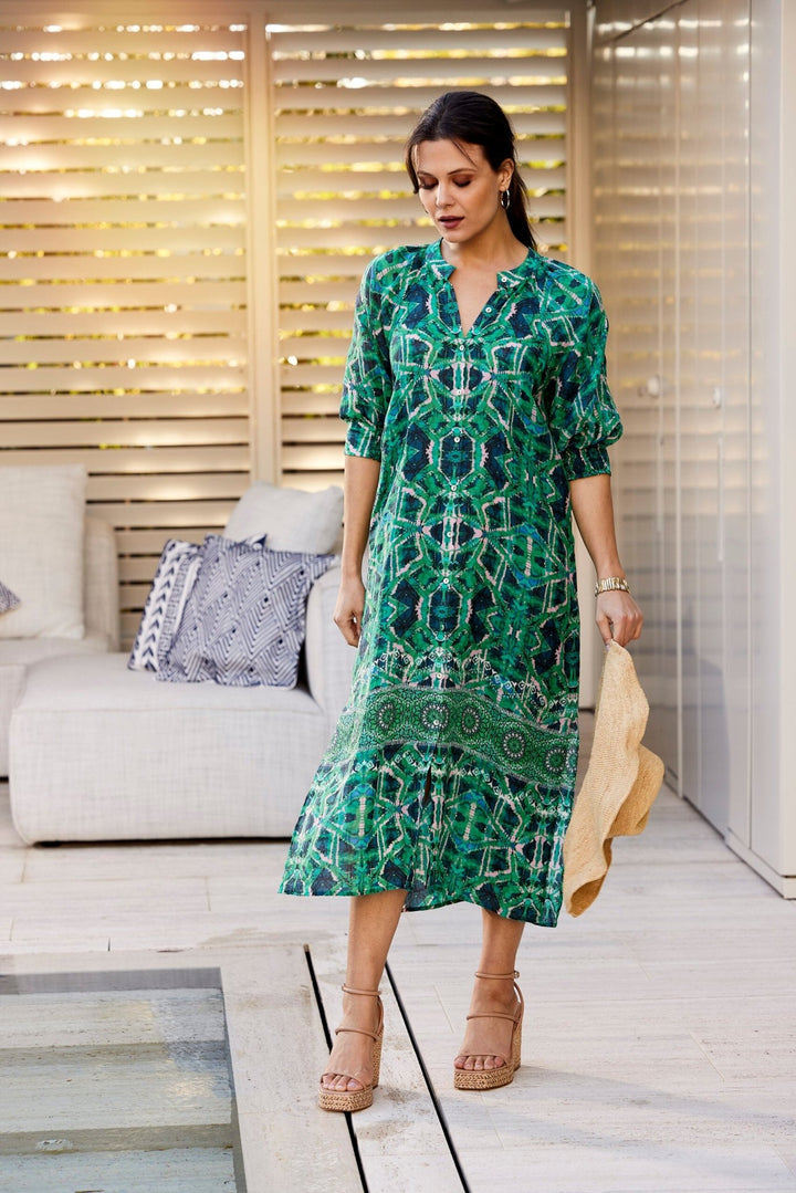 Gia Shirt Dress - Kelly Green