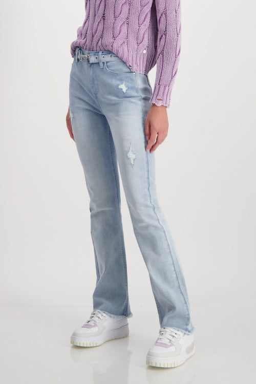 Bell Bottom Trousers - Light Denim