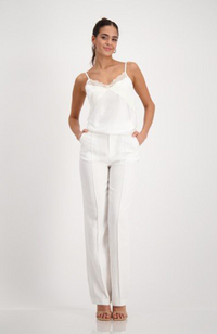 Megan Linen Mix Pant - Off White