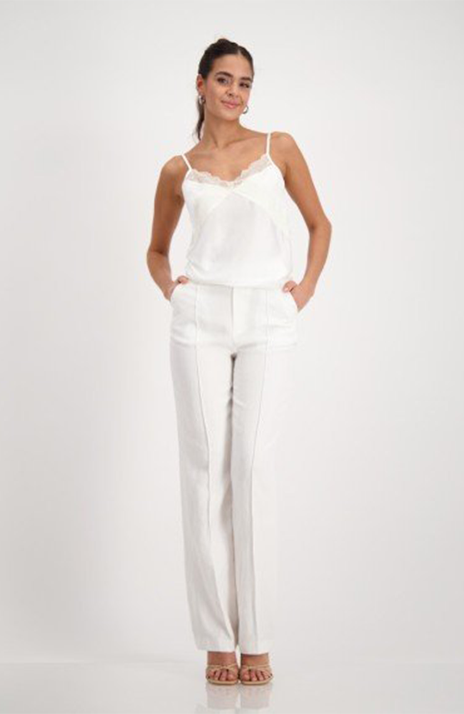 Megan Linen Mix Pant - Off White