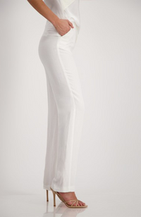 Megan Linen Mix Pant - Off White