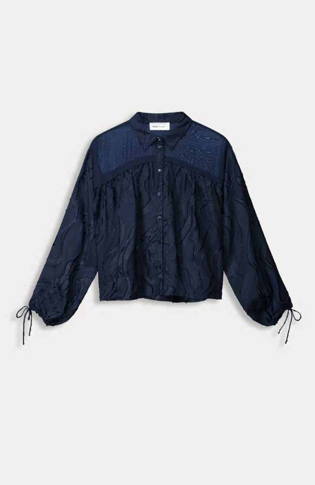 Jacquard Midnight Blue Blouse