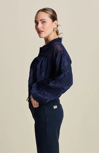 Jacquard Midnight Blue Blouse