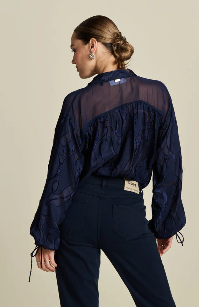 Jacquard Midnight Blue Blouse