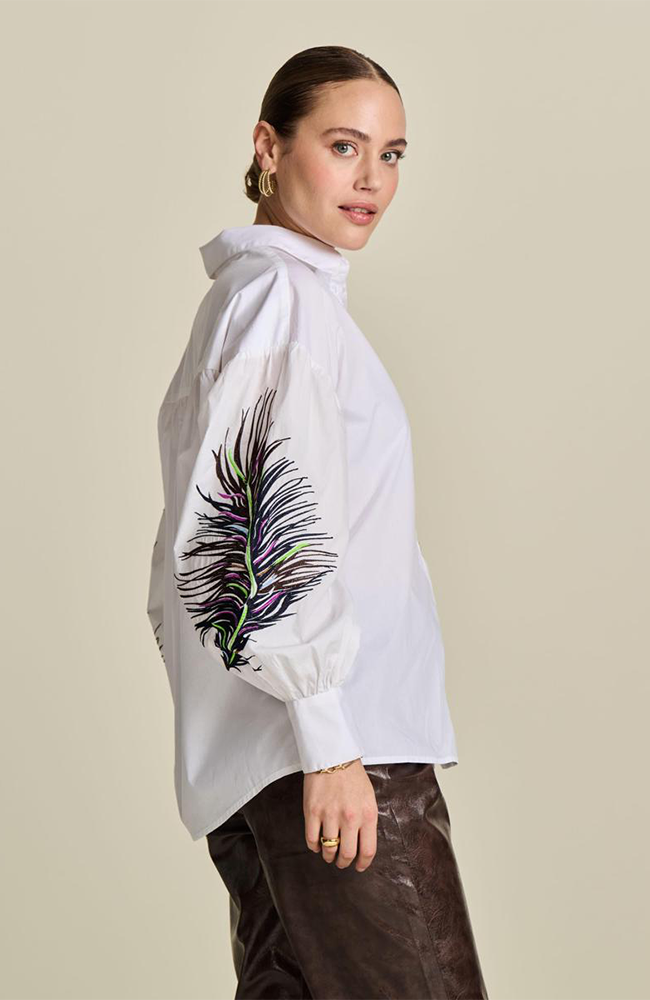 Maxine Feather Blouse - White