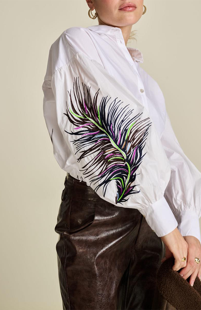 Maxine Feather Blouse - White