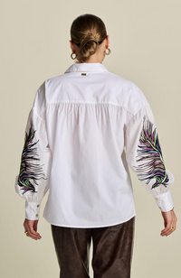 Maxine Feather Blouse - White