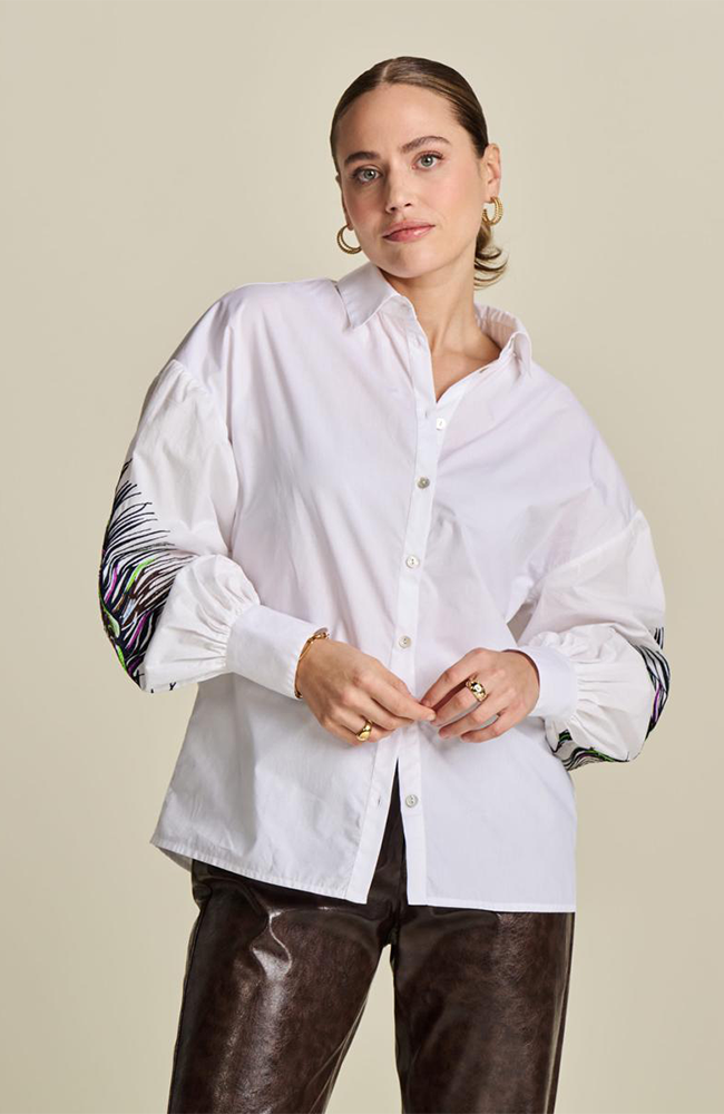 Maxine Feather Blouse - White