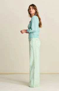 Wide Leg Jeans - Aqua Blue