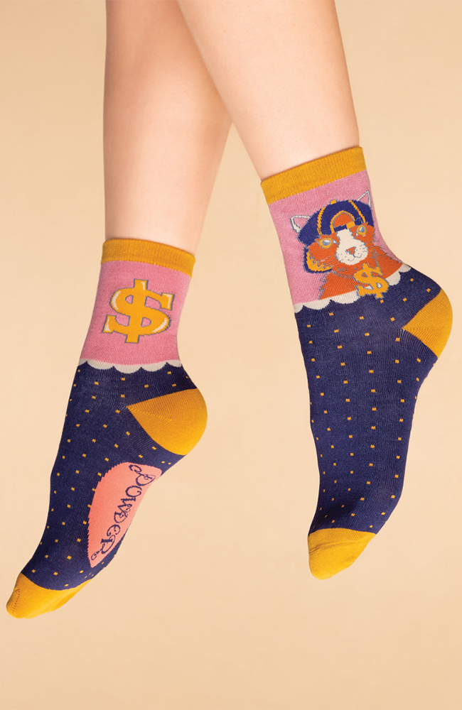 Gangster Pussy Ankle Socks - Navy