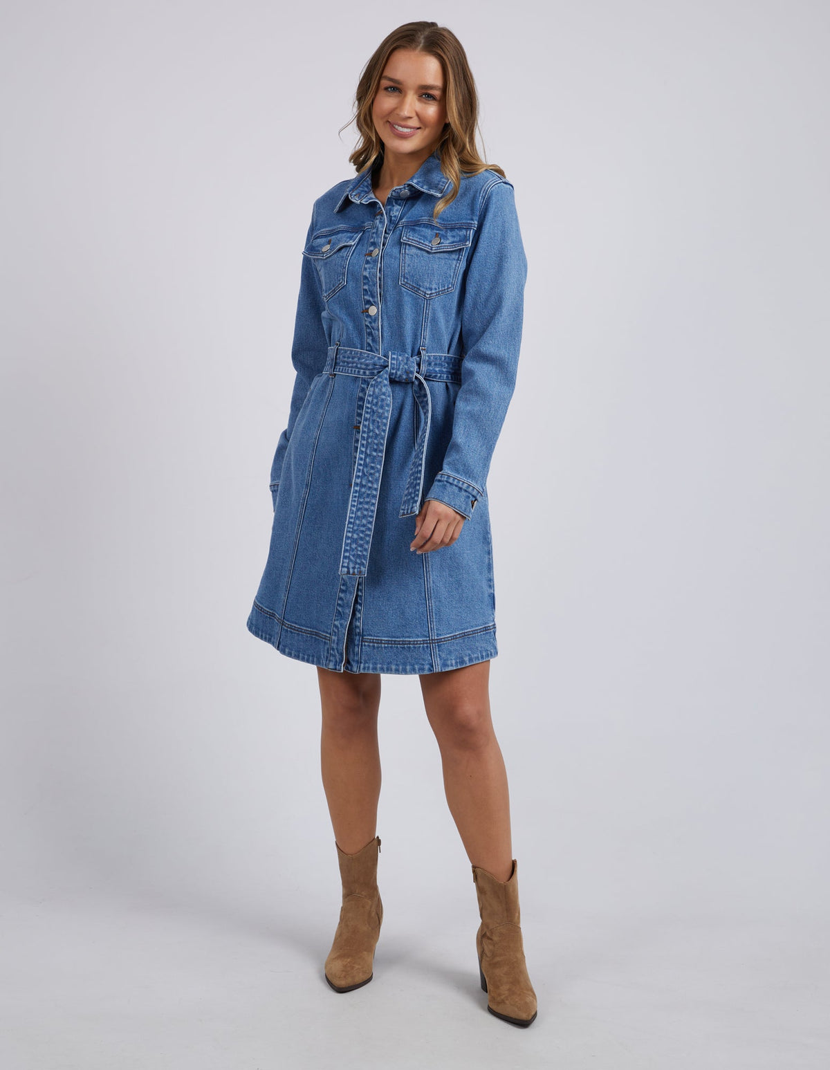 Riley Denim Dress - Blue